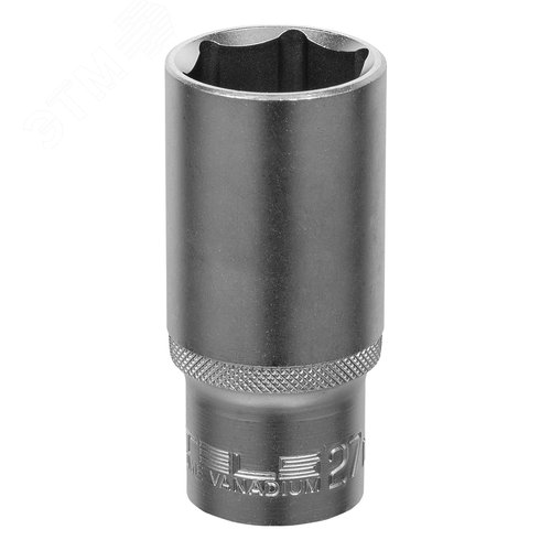 Изображение товара Головка торцевая удлиненная, 27 мм, 6-гранная, CrV, под квадрат 1/2' (шт)