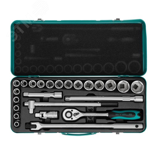Набор торцевых головок с трещоткой 1/2', 24 предмета - фото 2