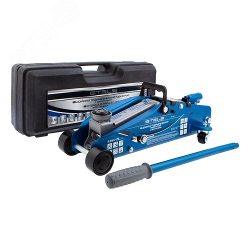 Изображение товара Домкрат гидравлический подкатной с фиксатором, 2,5т SAFETY PIN, 140-385 мм, в кейсе (шт)