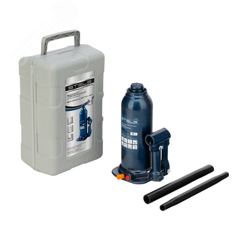 Изображение товара Домкрат гидравлический бутылочный, 5 т, h подъема 207-404 мм, в пласт. кейсе (шт)