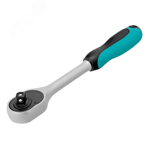 Ключ-трещотка 3/8', CrV, 72 зуба, с быстрым сбросом, матовый хром - фото 2