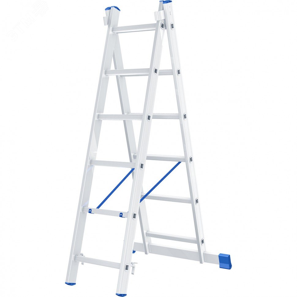 Изображение товара Алюминиевая двухсекционная лестница Сибртех 97906 для бытовых и профессиональных работ