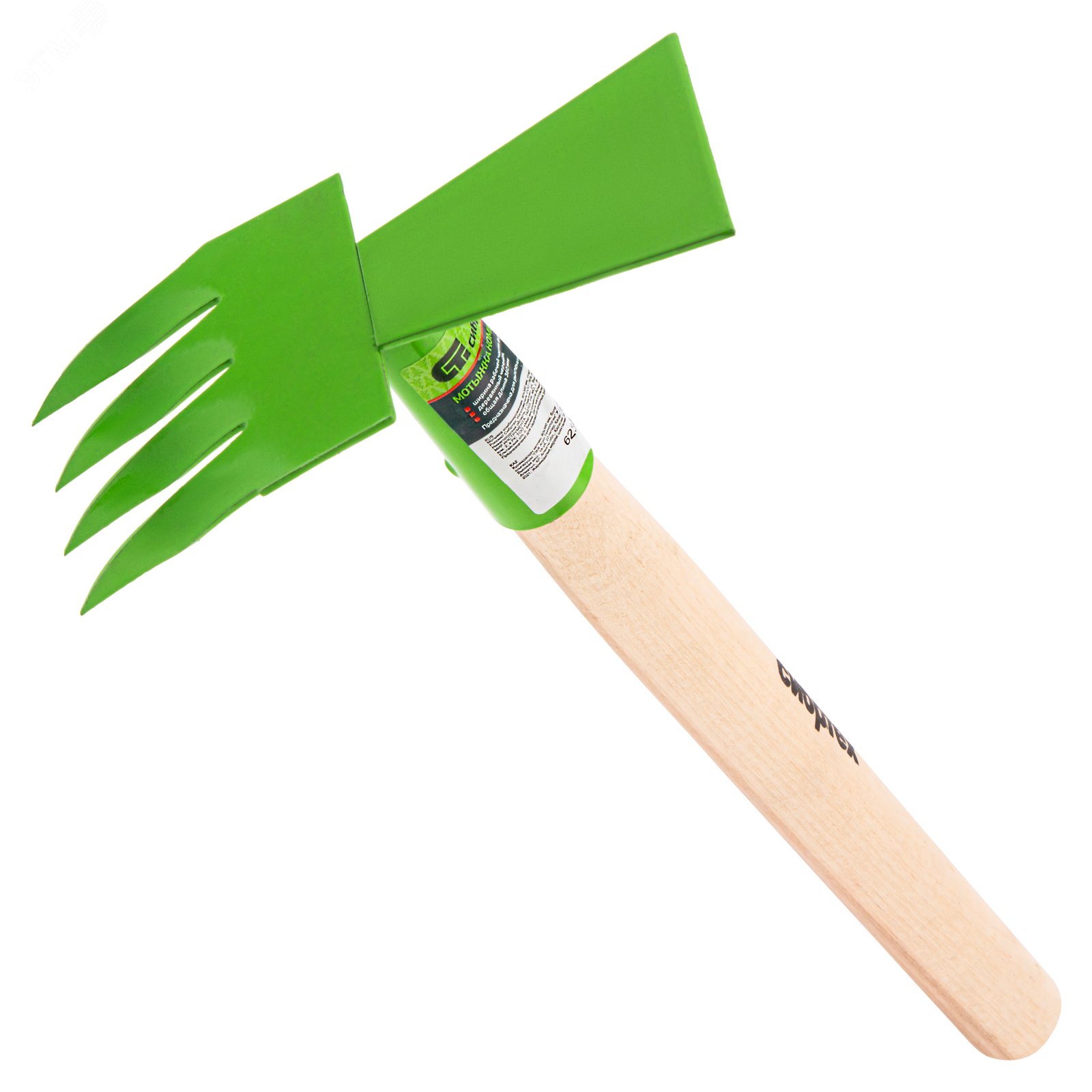 Изображение товара Мотыжка комбинированная 80х380 мм стальная с деревянной рукояткой АгроНом