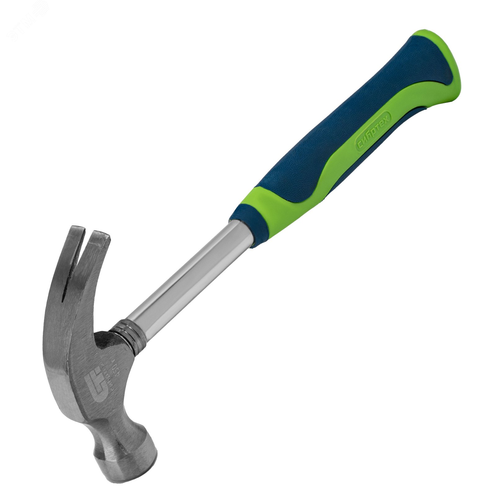 Изображение товара Молоток-гвоздодер 450 г с рукояткой из резины, длина 315 мм