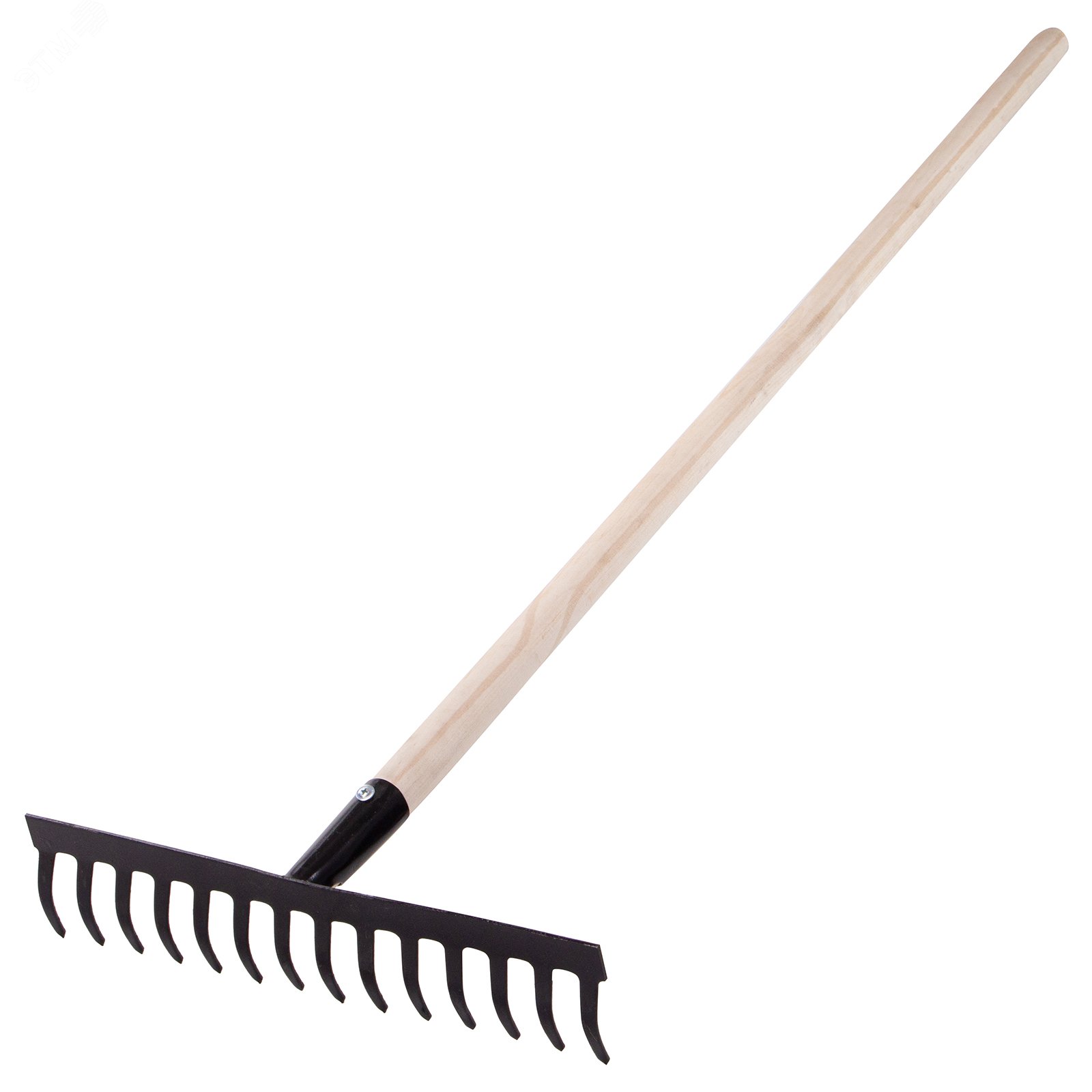 Изображение товара Стальные садовые грабли 1300 мм 14 зубьев деревянный черенок