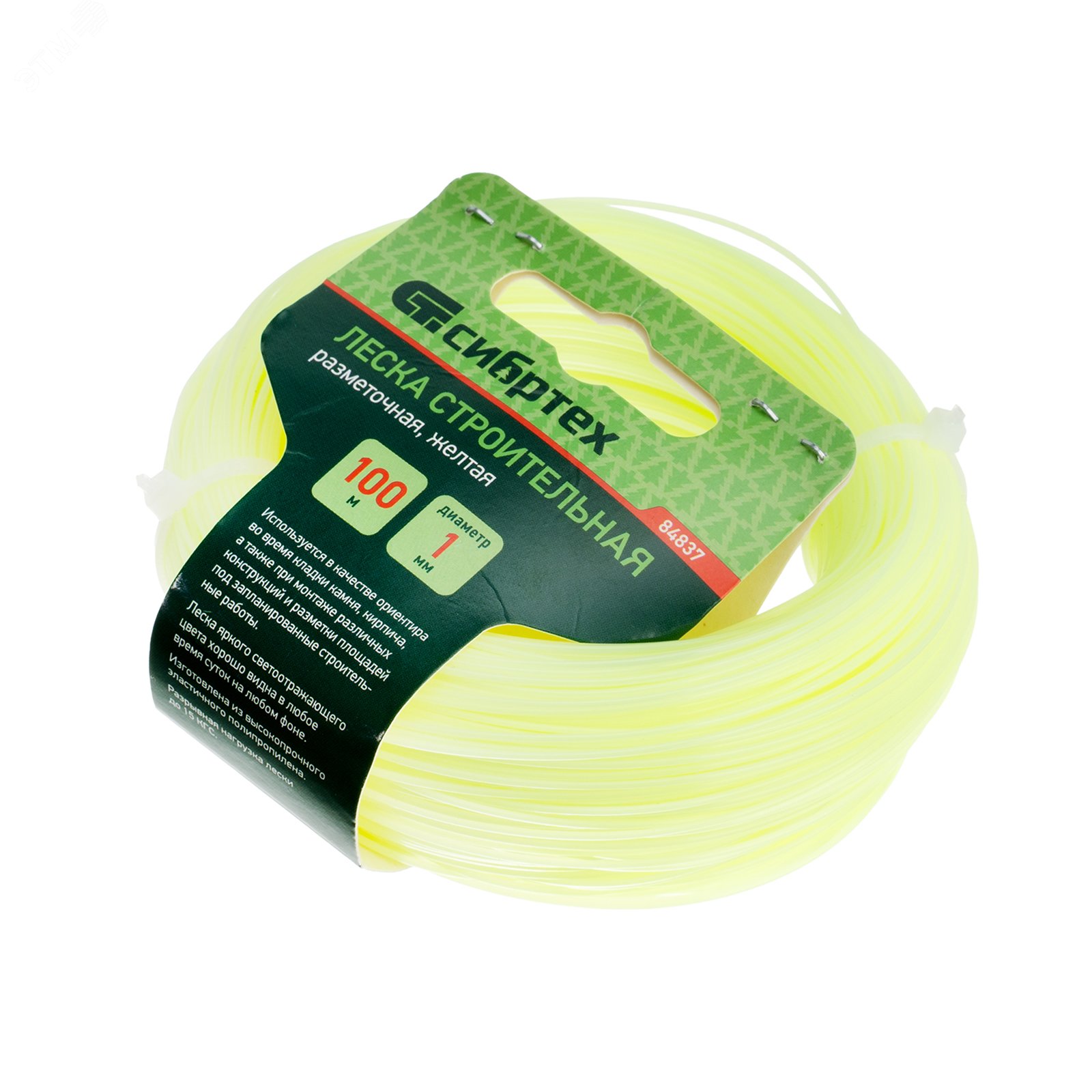 Изображение товара Леска строительная, 100 м, D 1 мм, цвет желтый (шт)