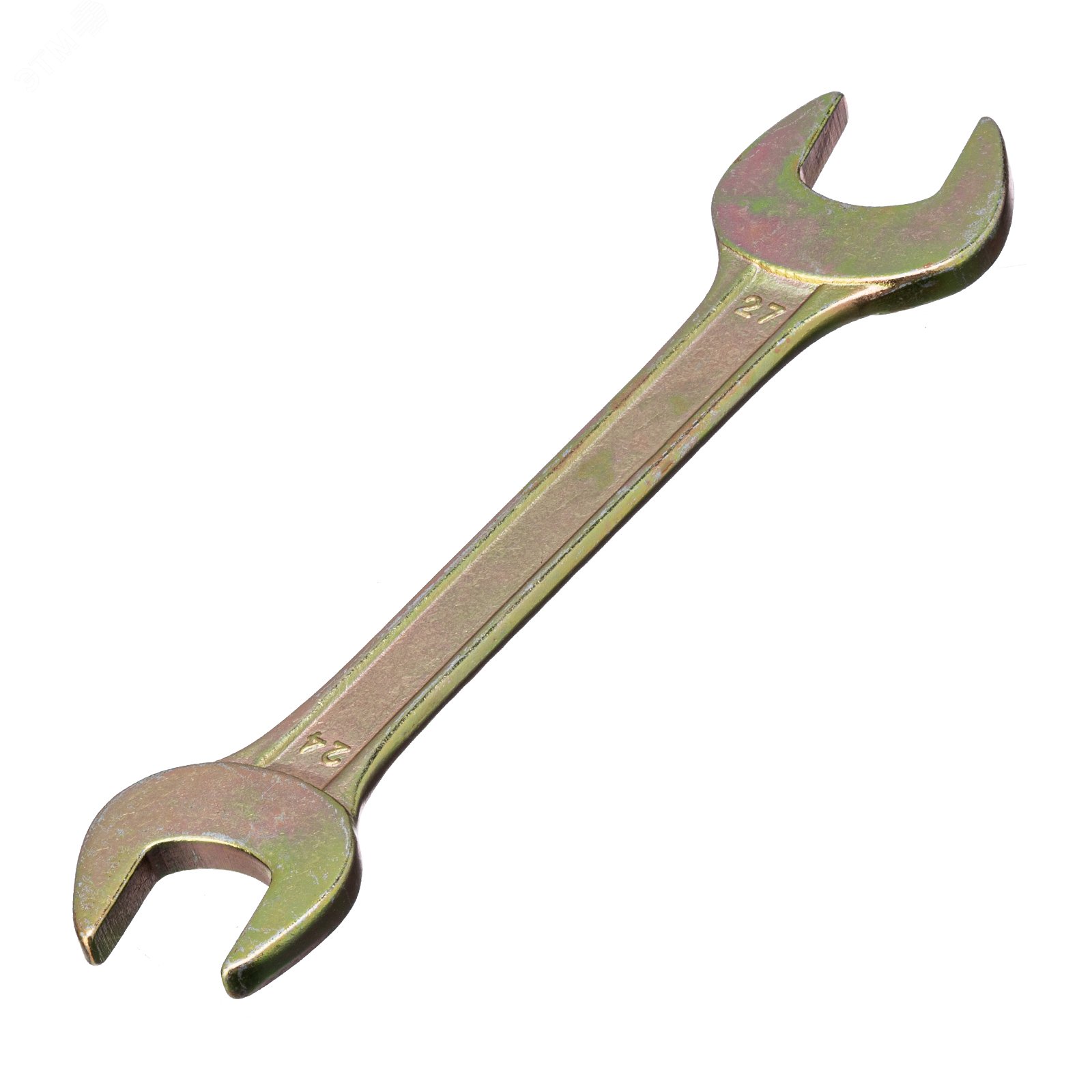 Изображение товара Ключ рожковый 24 27 мм желтый цинк Сибртех 14314