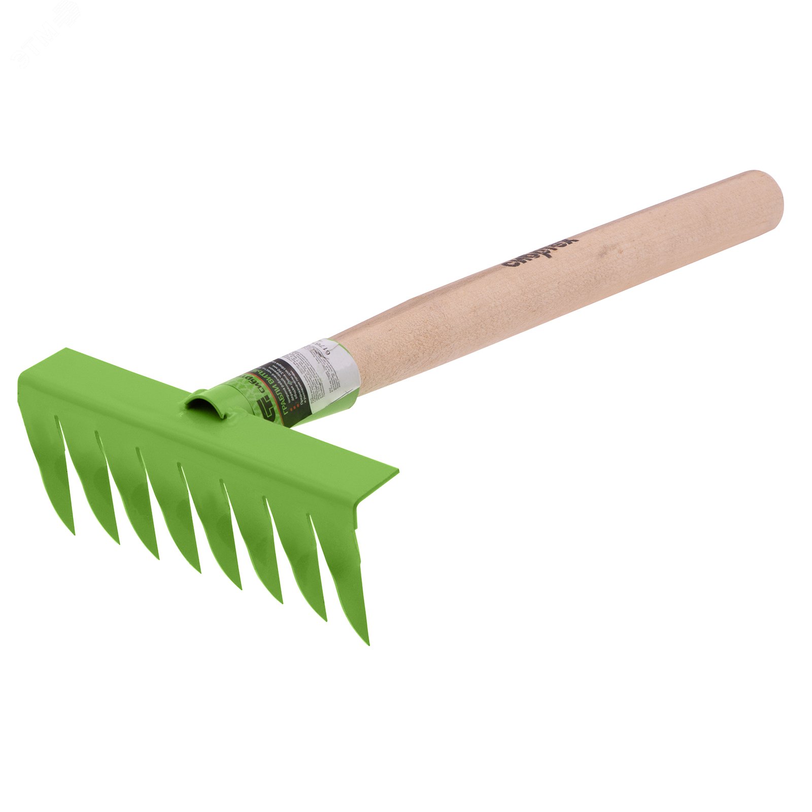 Изображение товара Грабли витые 8-зубые, 160х390 мм, стальные, деревянная рукоятка, АГРОНОМ, Россия (шт)