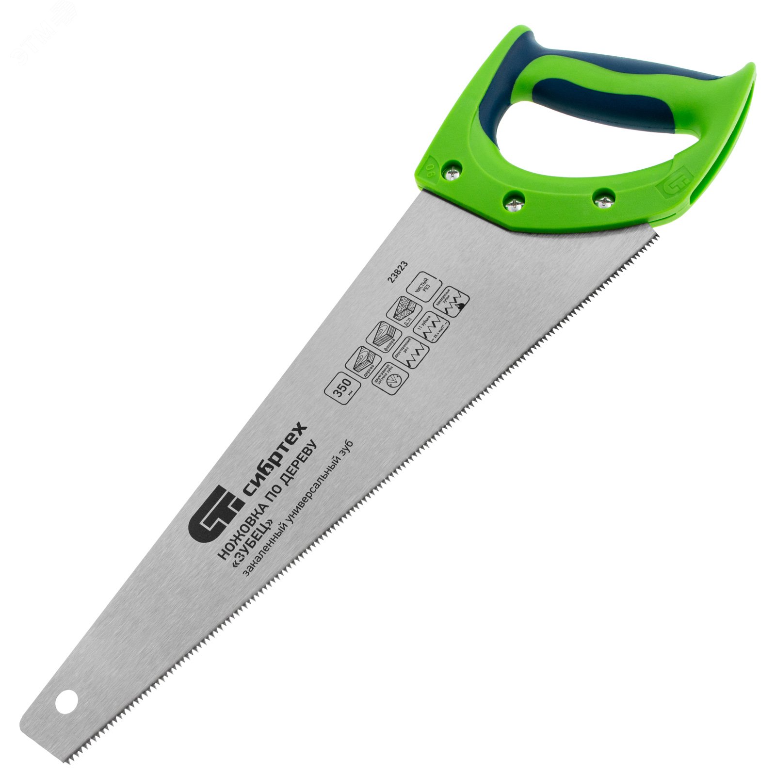 Изображение товара Ножовка по дереву Зубец 350 мм с калеными зубьями и двухкомпонентной рукояткой