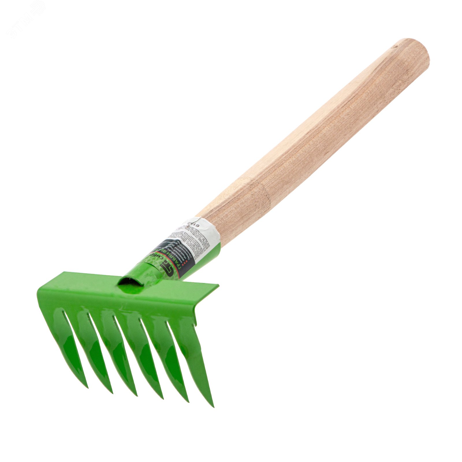 Изображение товара Грабли витые 6-зубые, 120х390 мм, стальные, деревянная рукоятка, АГРОНОМ, Россия (шт)