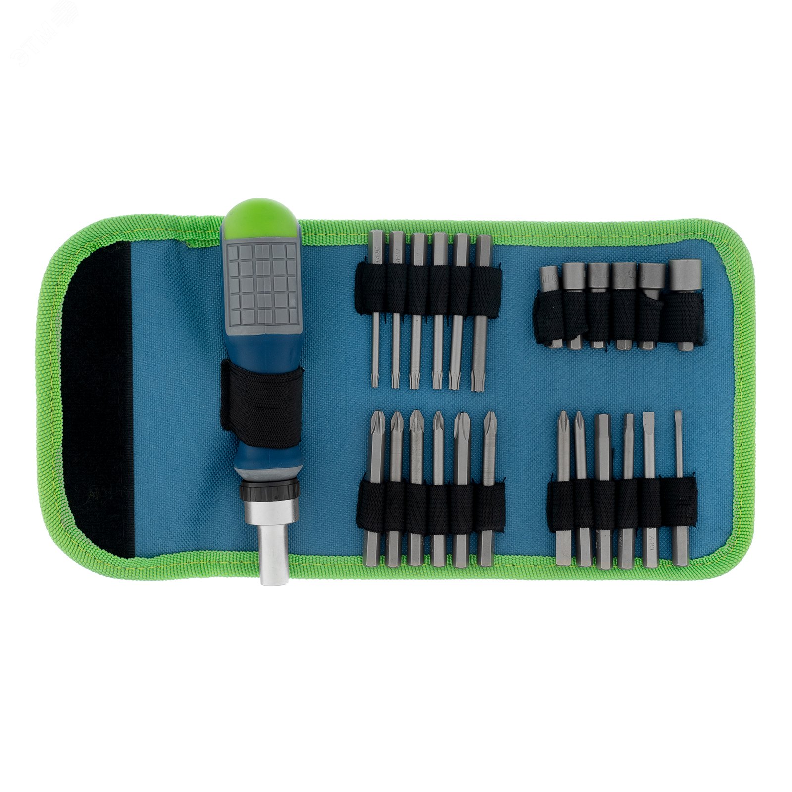 Изображение товара Отвертка-реверс + биты, 26 пред., PH + SL + PZ + Torx + Hex, CrV, 3к рукоятка (шт)