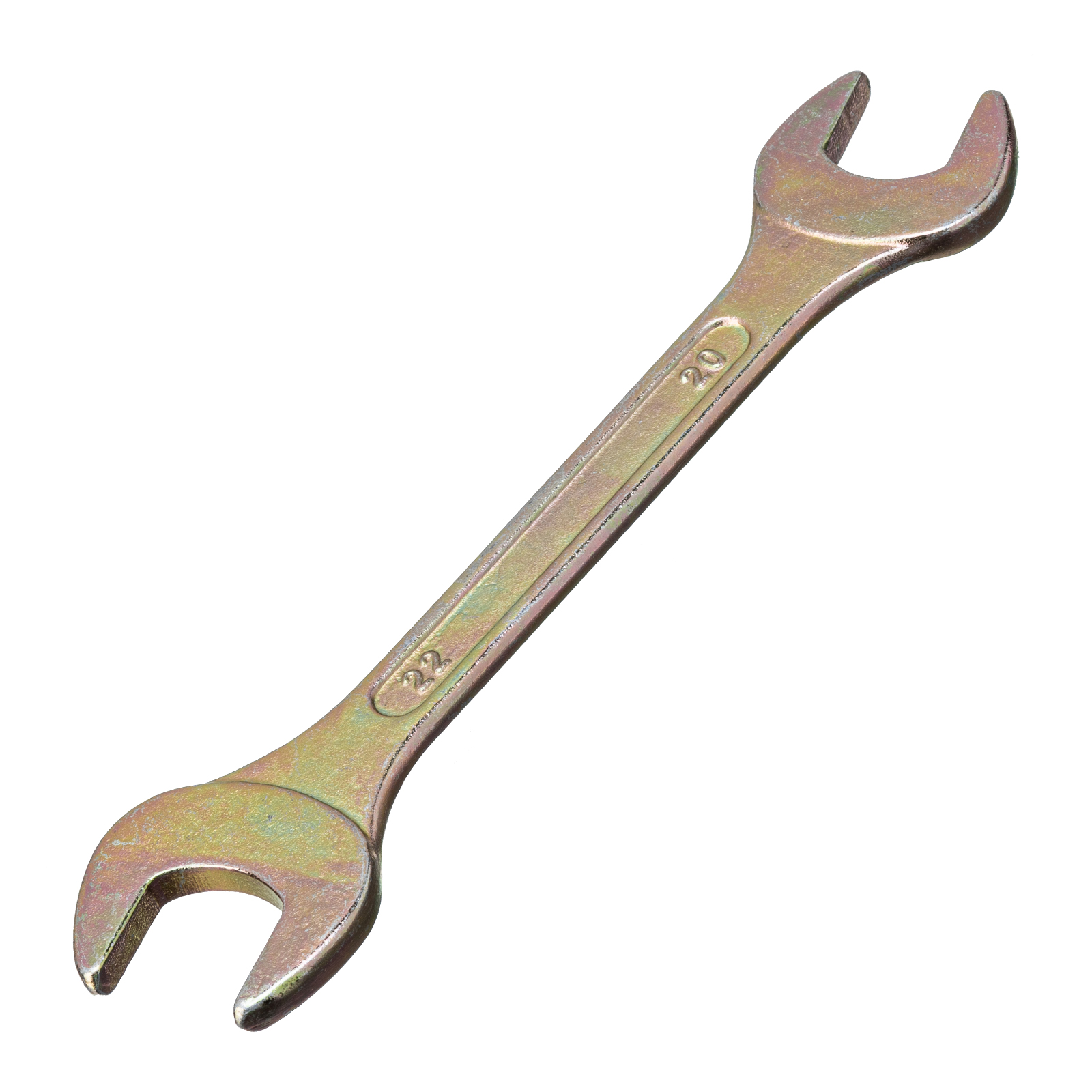 Ключ рожковый, 20 х 22 мм, желтый цинк