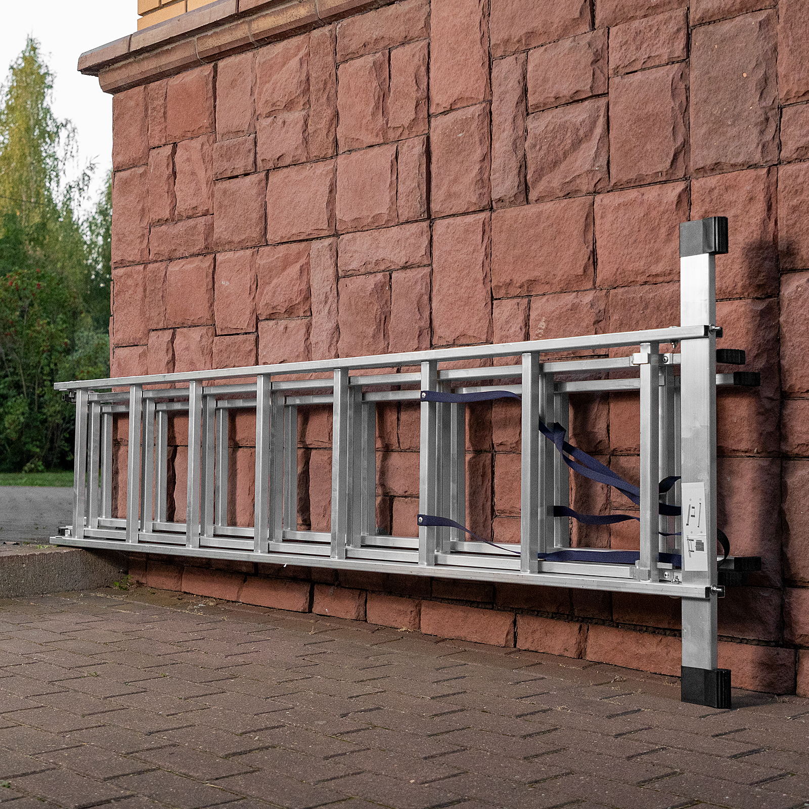 Лестница, 3 х 8 ступеней, алюминиевая, трехсекционная, Россия