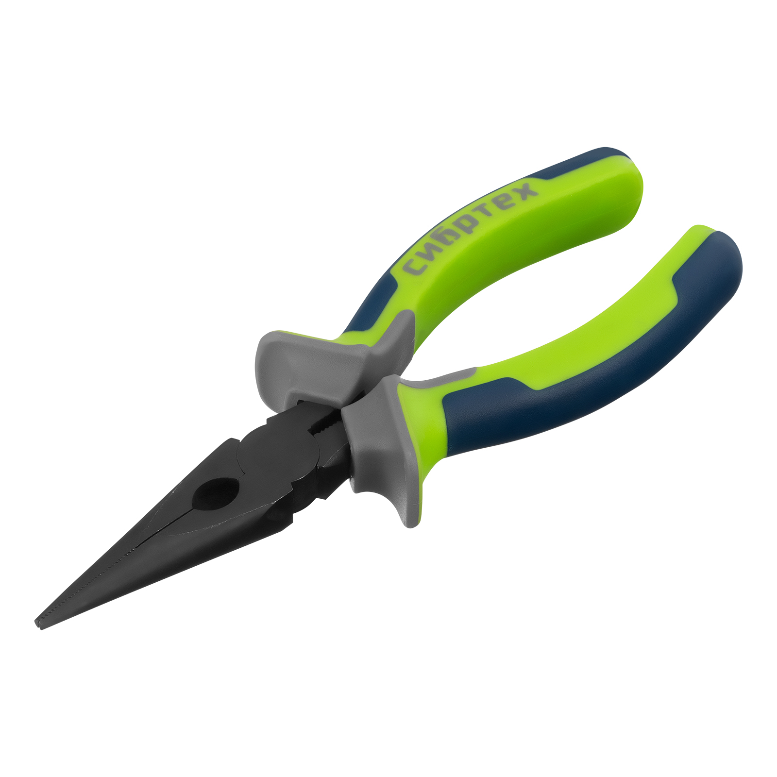 Длинногубцы прямые,160 мм, фосфатирование, трехкомпонентные рукоятки