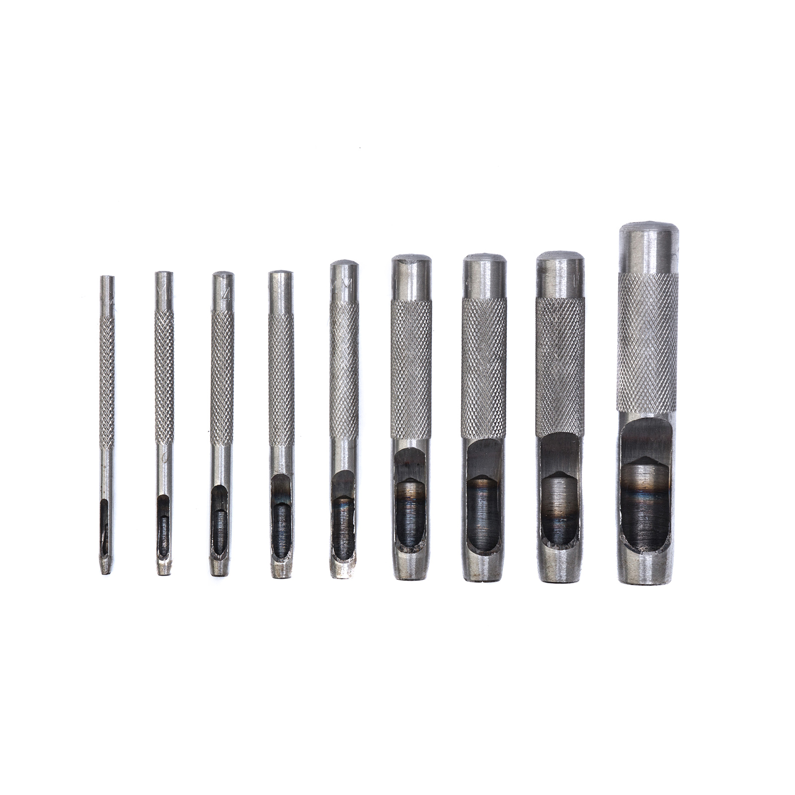 Набор пробойников для кожи 2, 3, 4, 5, 6, 8, 9, 10, 13 мм, 9 шт, чехол