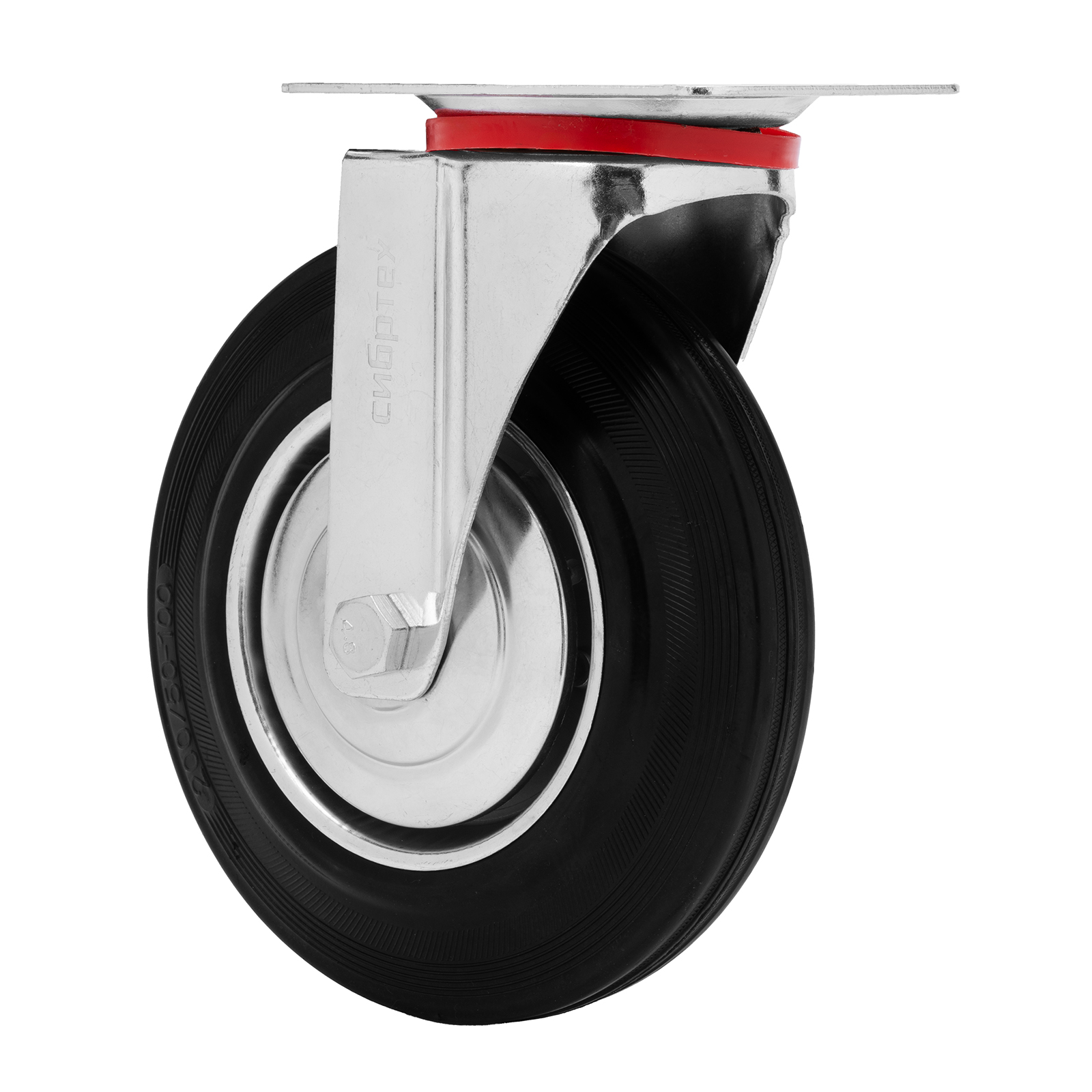 Колесо поворотное, диаметр 200 мм, крепление  платформенное