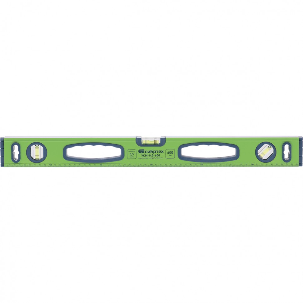 Уровень алюминиевый УСМ-0,5-1200, фрезерованный, 3 глазка, магнитный, рукоятки, 1200 мм