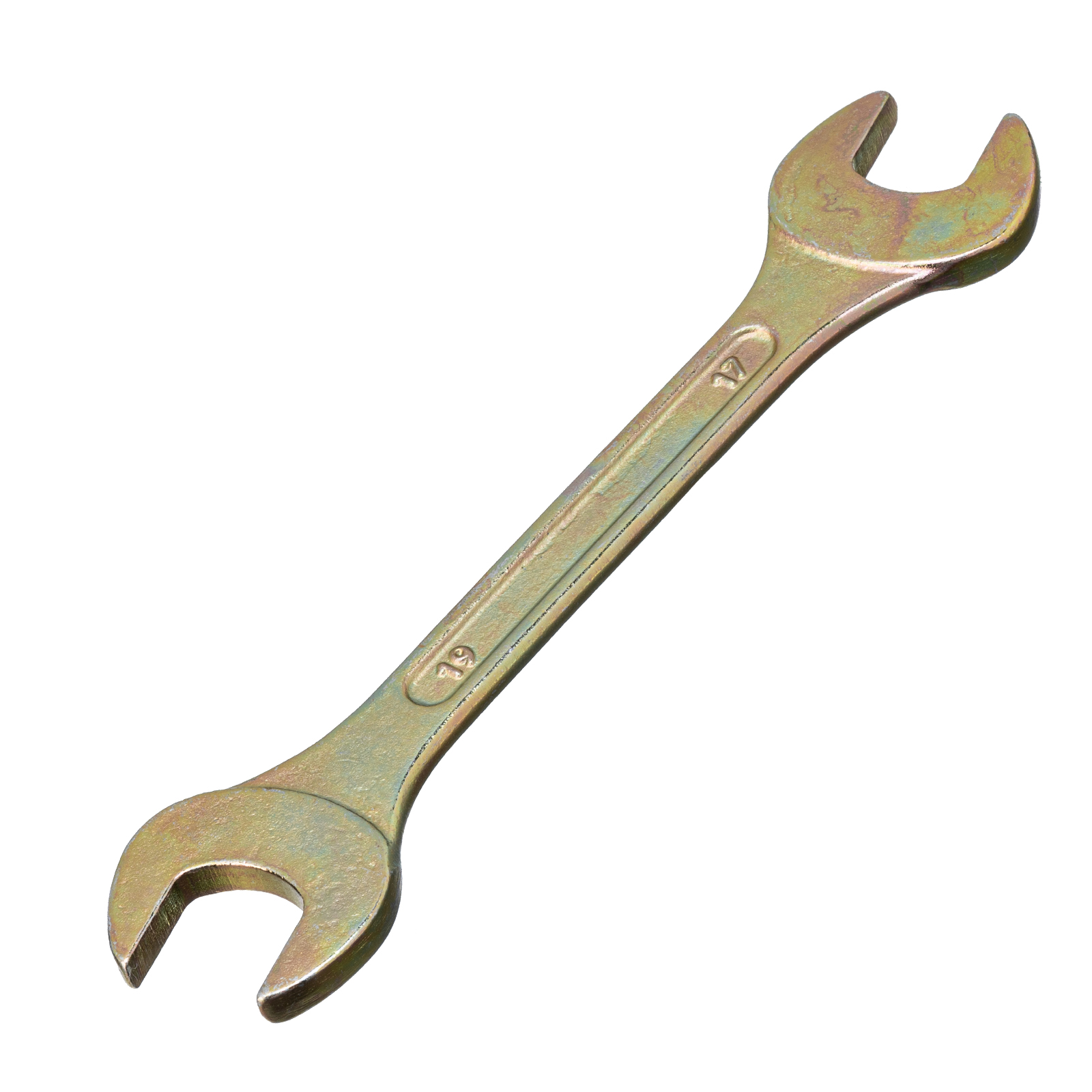 Ключ рожковый, 17 х 19 мм, желтый цинк