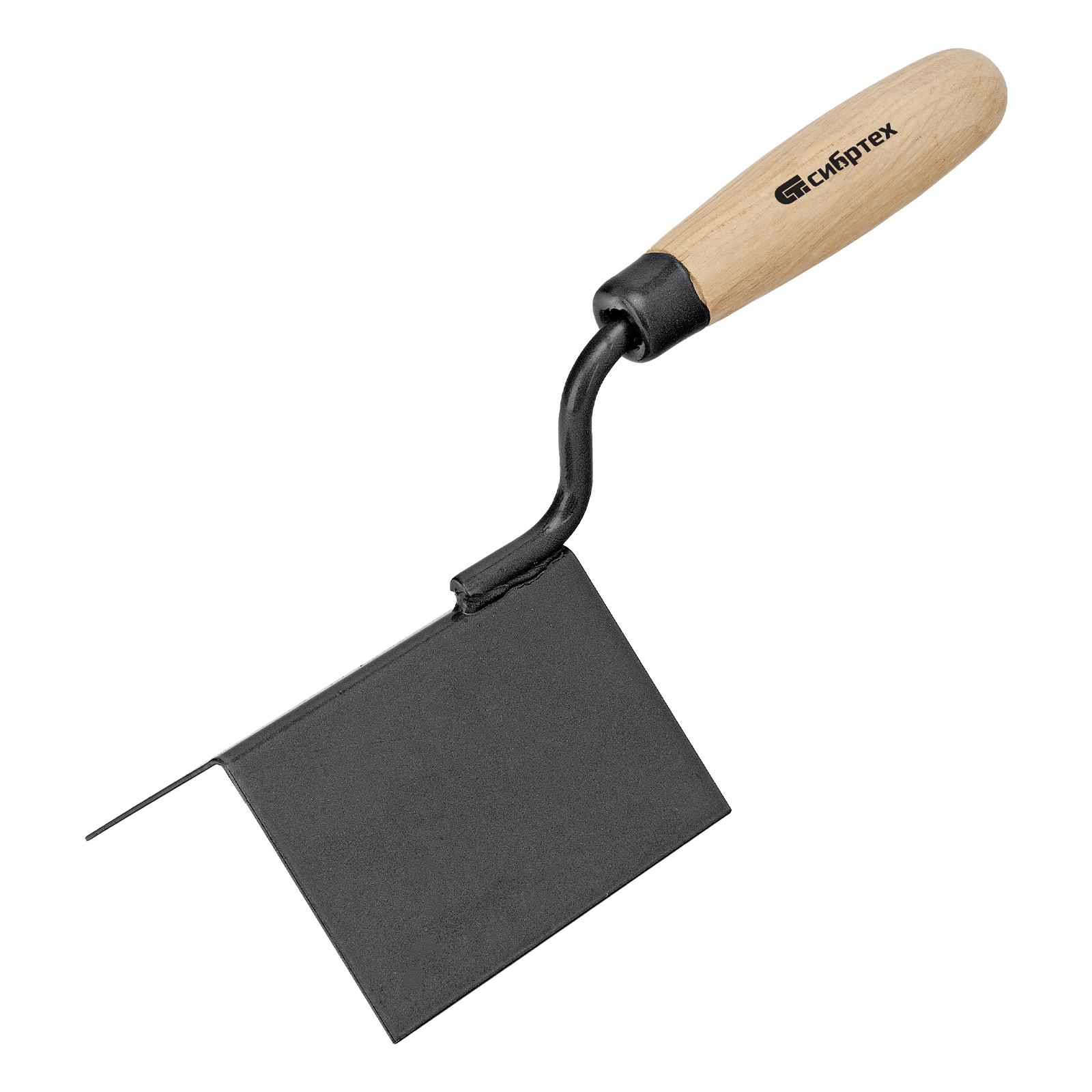 Кельма угловая, 110 х 75 х 75 мм, стальная, для внешних углов, буковая ручка