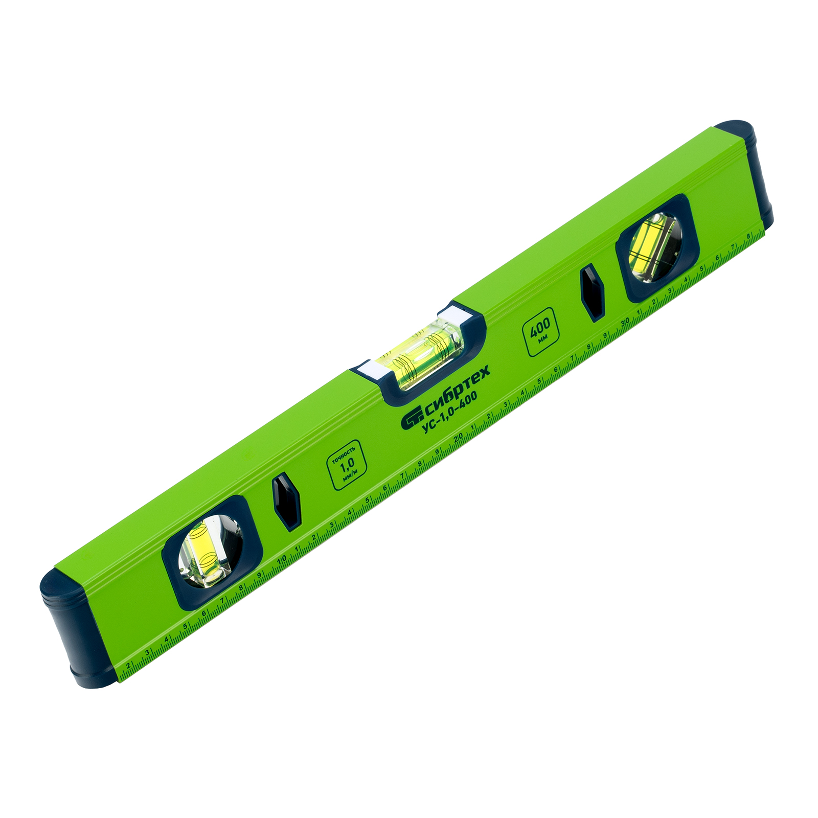 Уровень алюминиевый УС-1,0-400, фрезерованный, 3 глазка, 400 мм