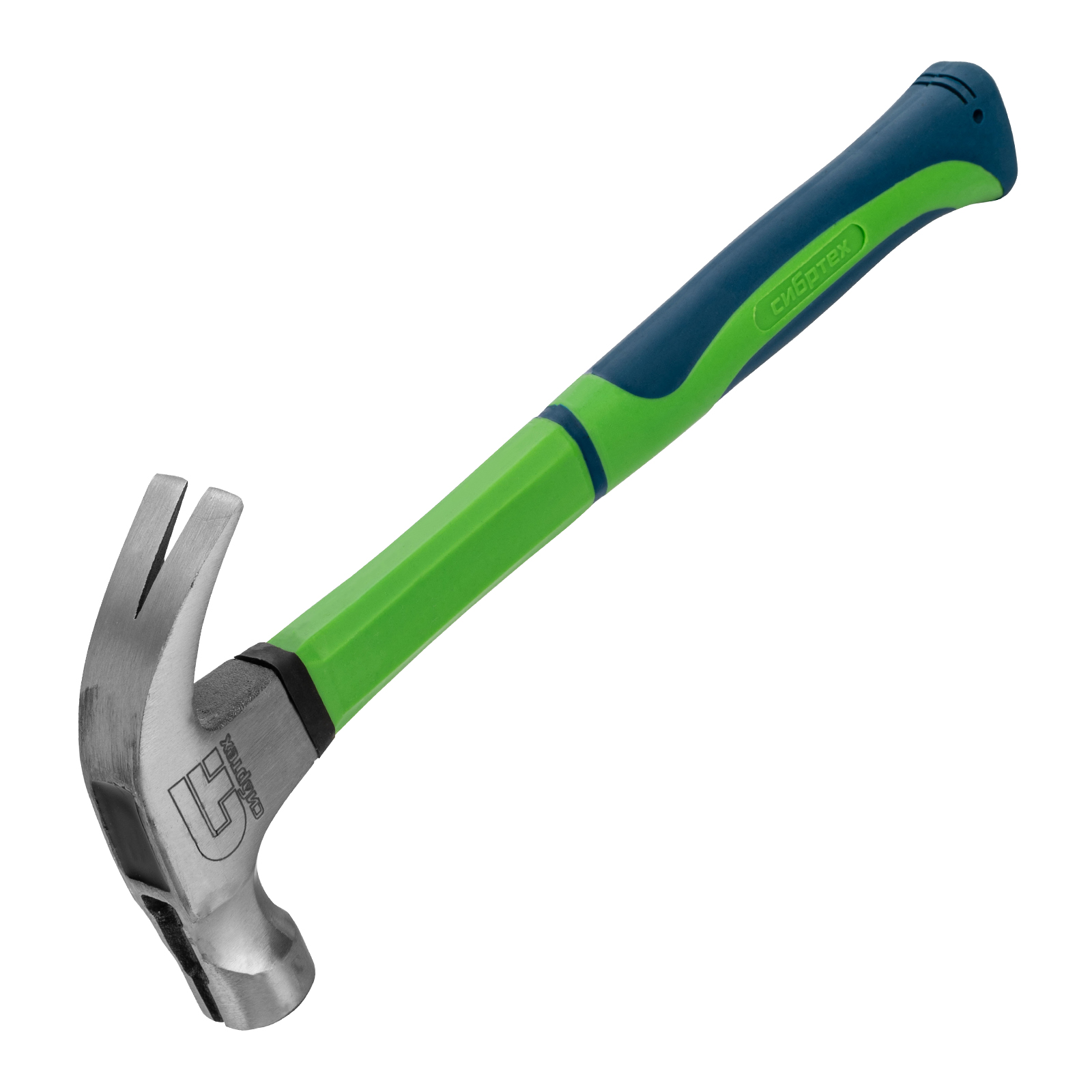 Молоток-гвоздодер,450г, с магнитом, фибергласовая обрезиненная рукоятка