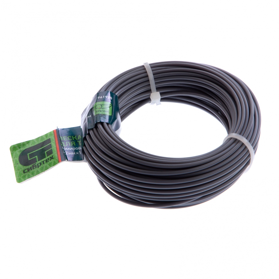 Леска для триммера круглая, армир. алюминием, 2,0 мм х 15 м, Россия