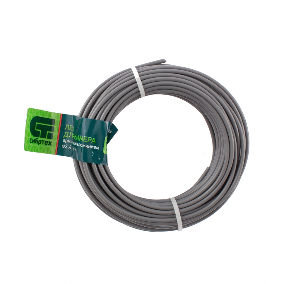 Леска для триммера круглая, армир. алюминием, 2,4 мм х 15 м, Россия