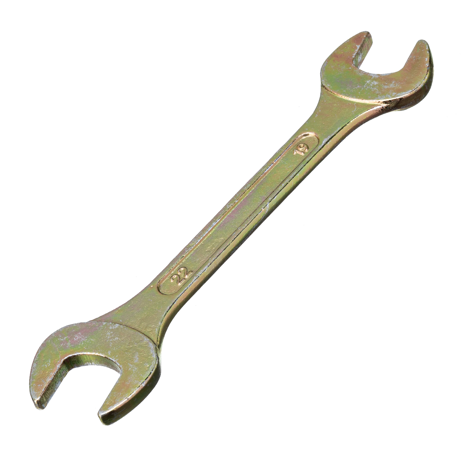 Ключ рожковый, 19 х 22 мм, желтый цинк