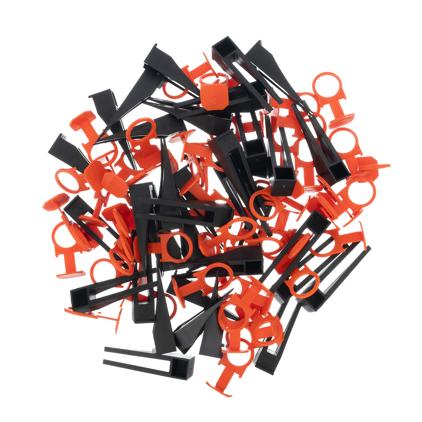 Комплект зажим + клин для системы выравнивания плитки СВП Кольцо, 50/50 шт. в ведре