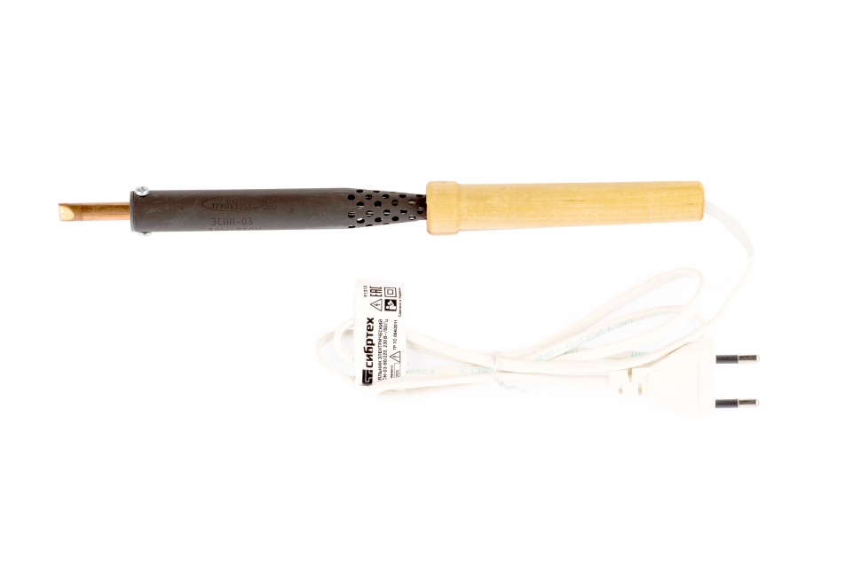 Паяльник электрический ЭПСН-03-80/220, деревянная ручка, Россия