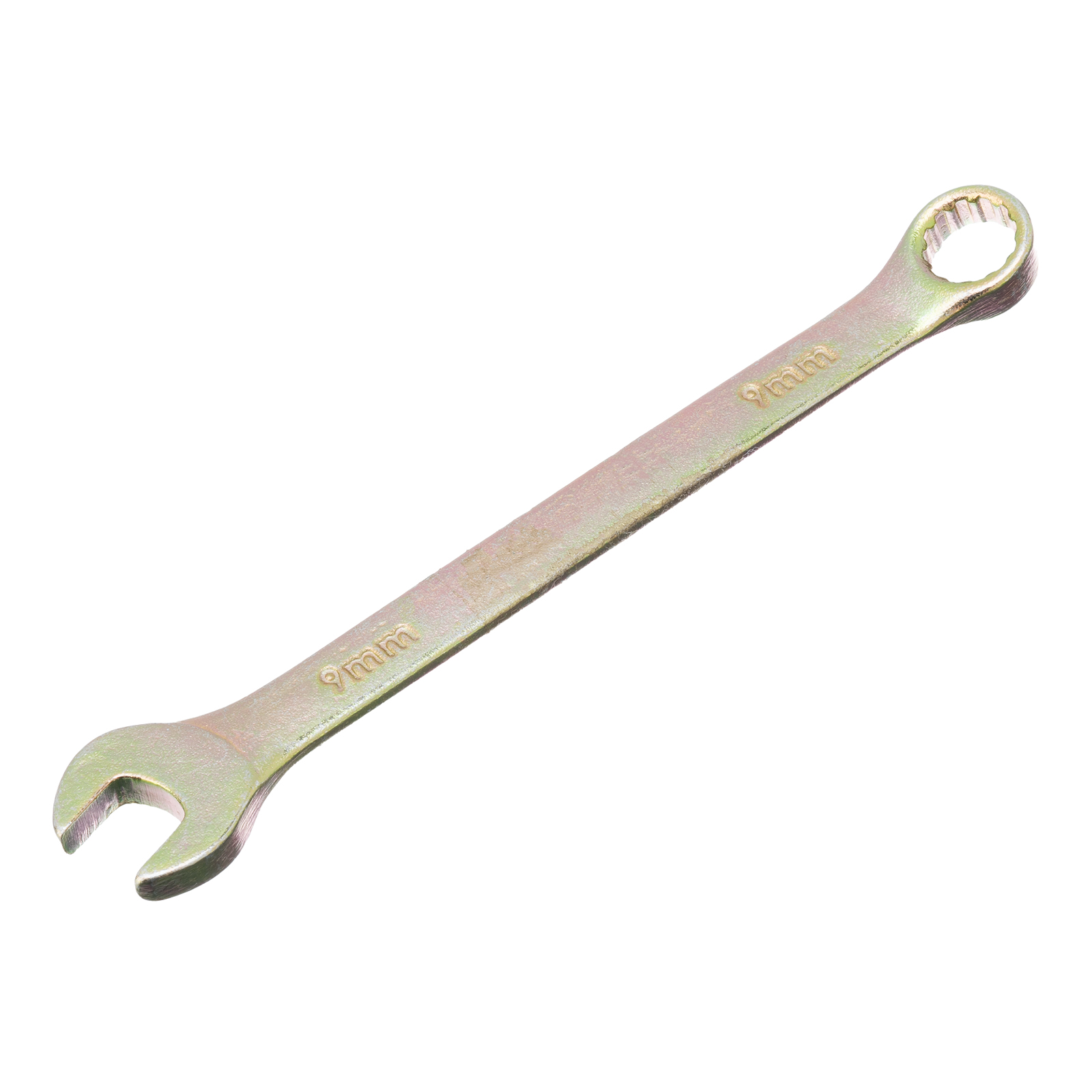 Ключ комбинированный, 9 мм, желтый цинк