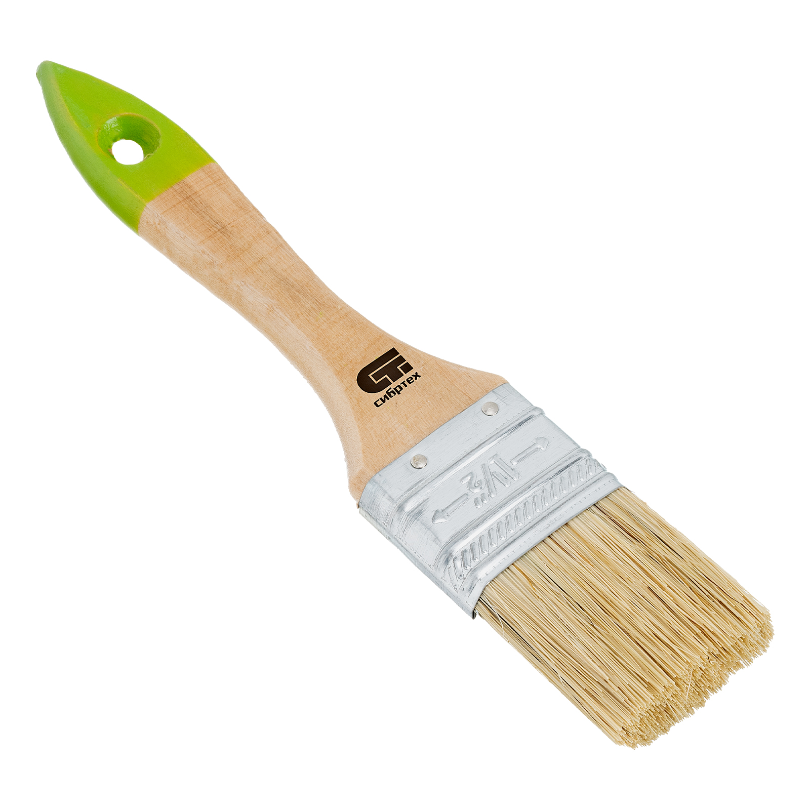 Кисть плоская 36 мм, натуральная щетина, деревянная ручка