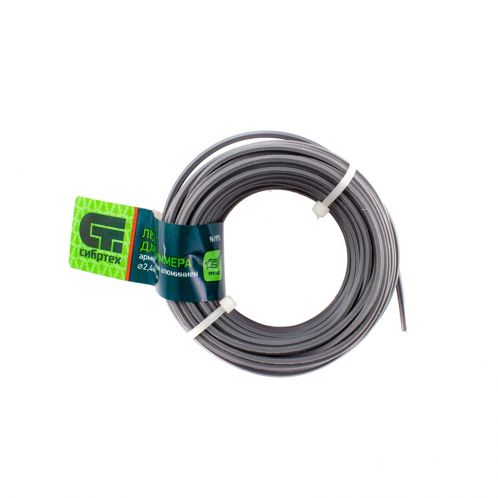 Леска для триммера звезда, армир. алюминием, 2,4 мм х 15 м, Россия