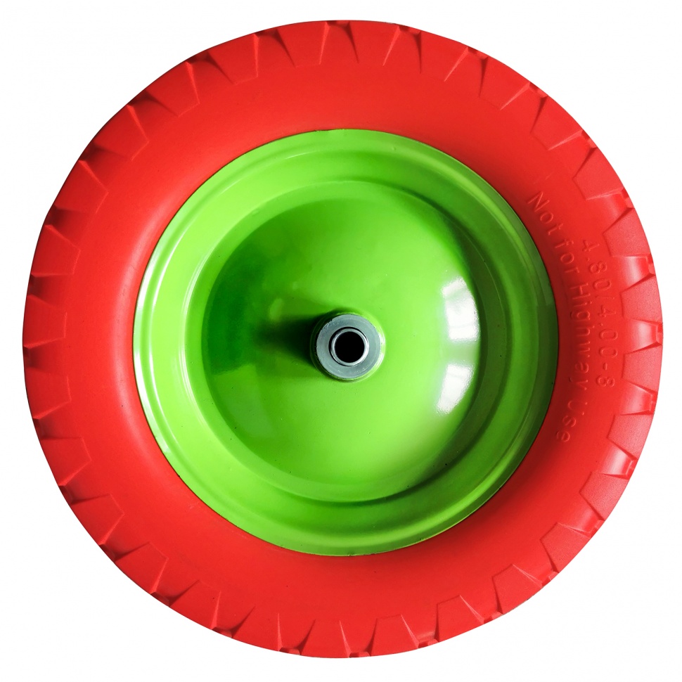 Колесо полиуретановое 4.80/4-8, длина оси 80мм, подшипник 20мм