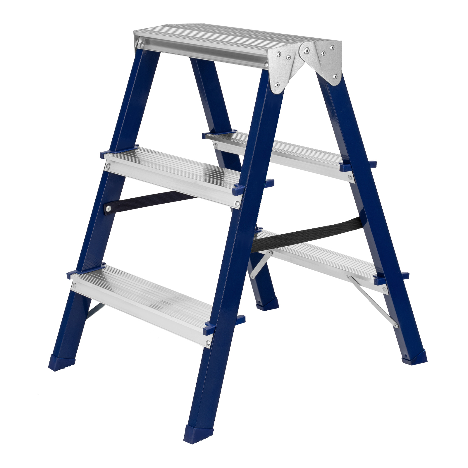 Стремянка двусторонняя 3ст., стальная, Россия