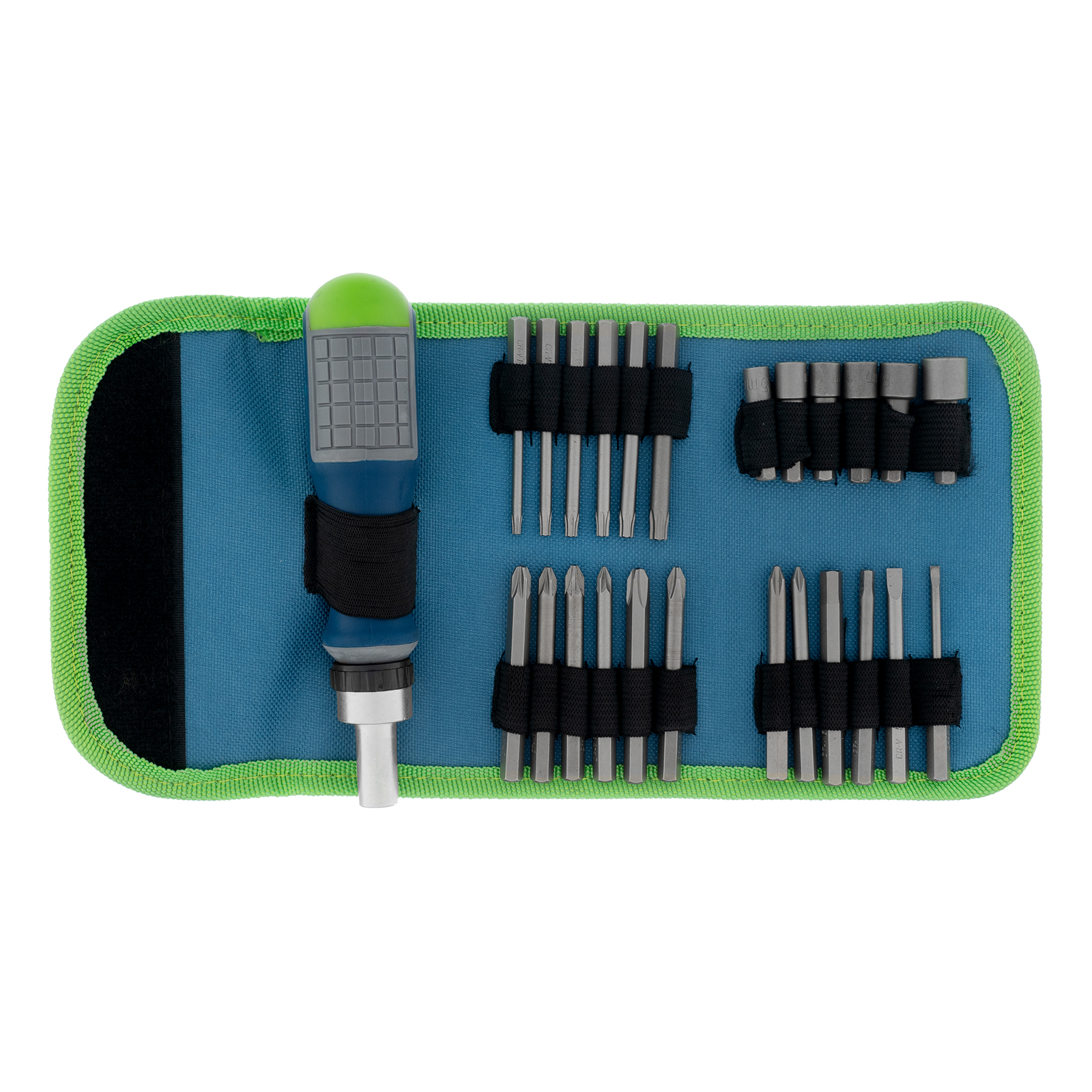 Отвертка-реверс + биты, 26 пред., PH + SL + PZ + Torx + Hex, CrV, 3к рукоятка