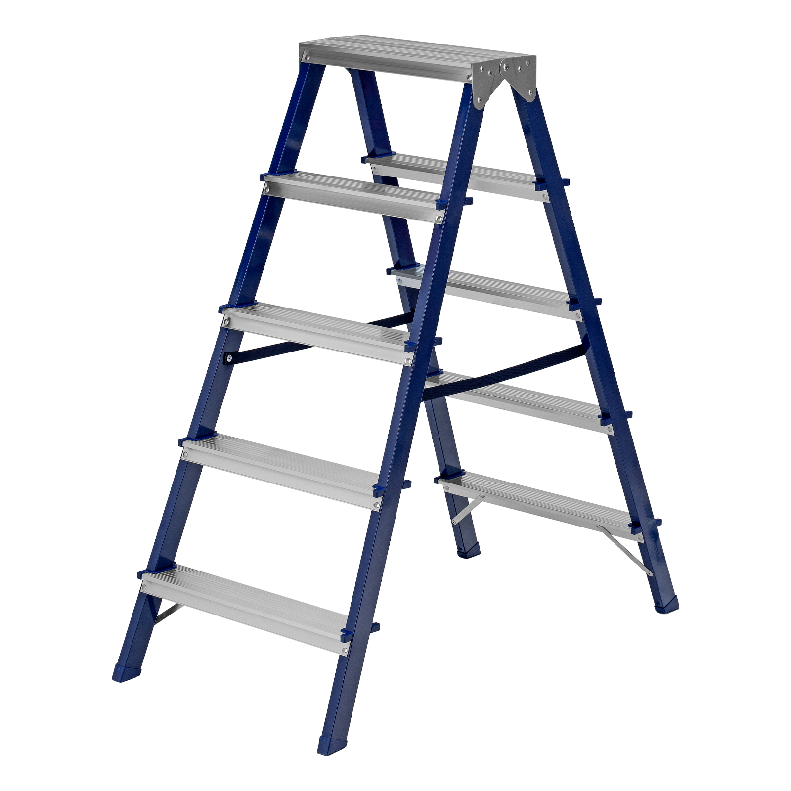 Стремянка двусторонняя 5ст., стальная, Россия