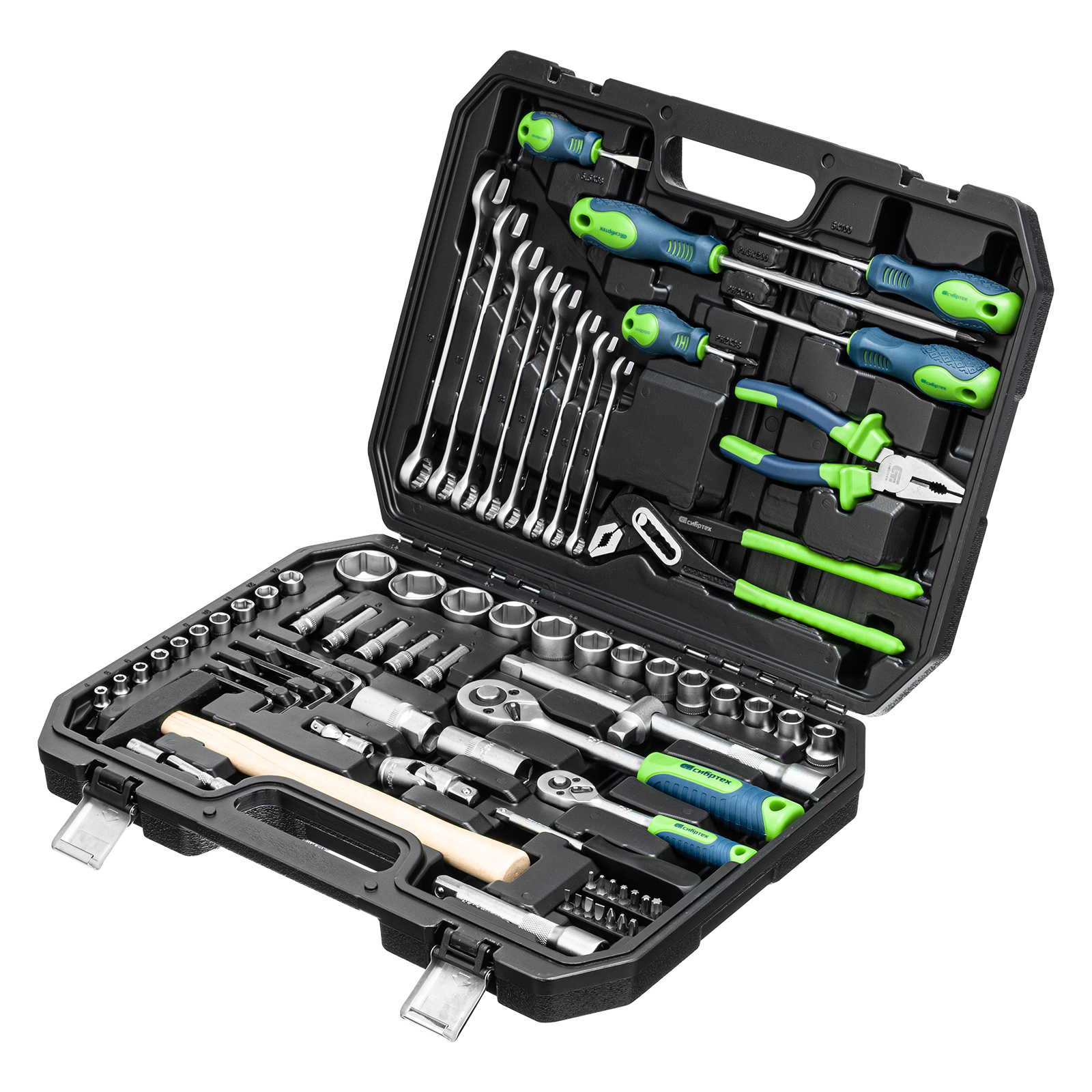Набор инструментов, 1/2', 1/4', пластиковый кейс 76 предметов