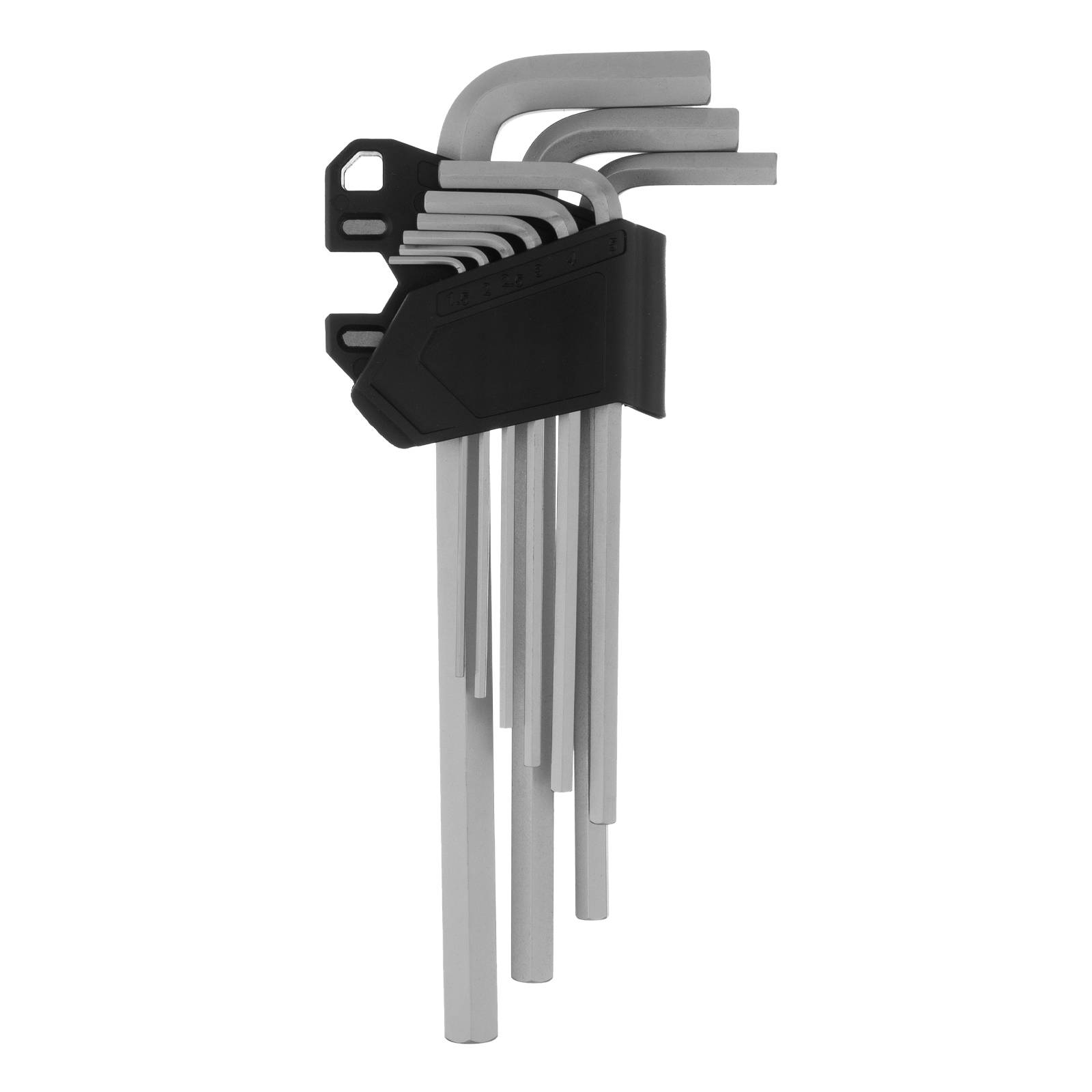 Набор ключей имбусовых, HEX, 1,5-10 мм, CrV, 9 шт., удлиненные