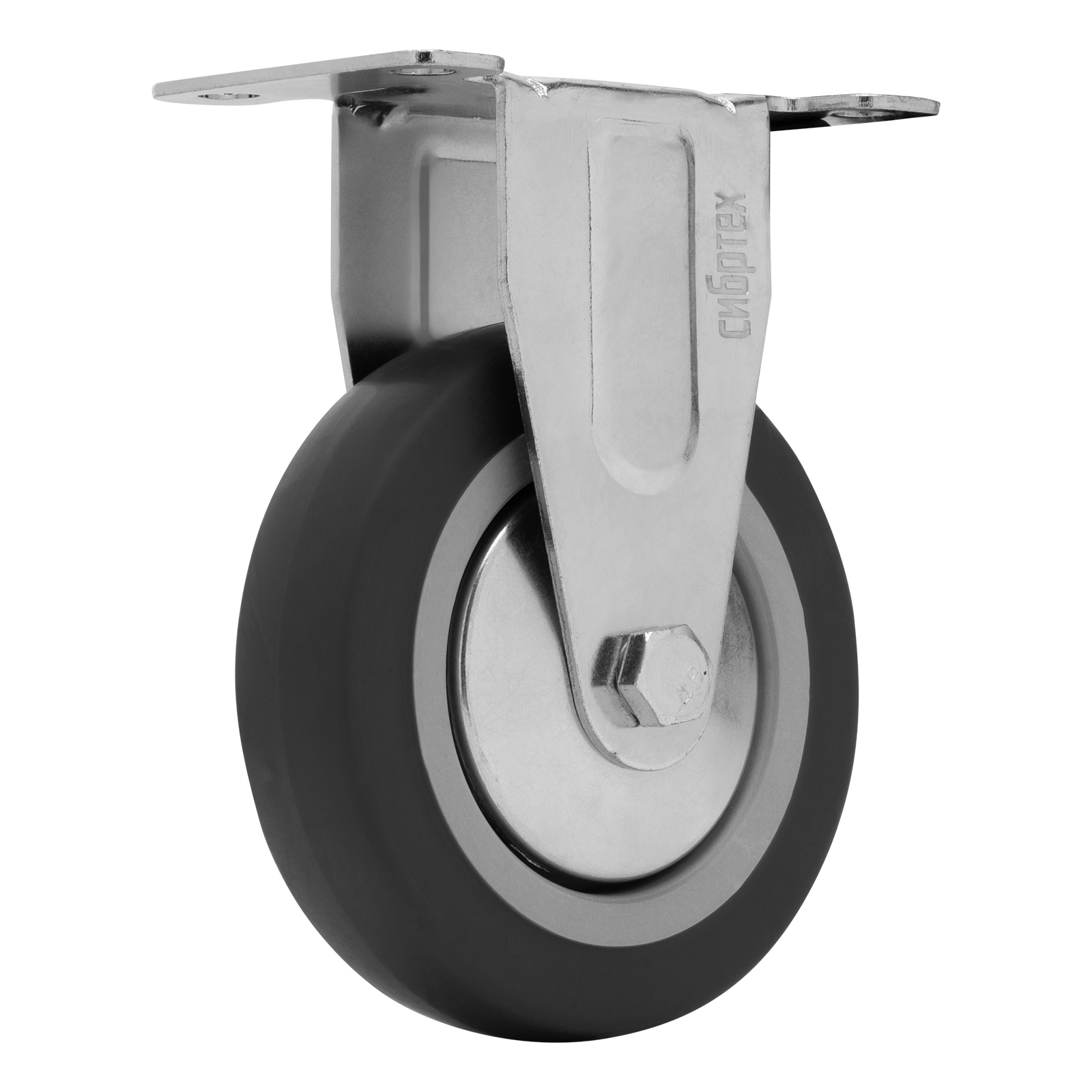 Колесо неповоротное, диаметр 100 мм, крепление  платформенное