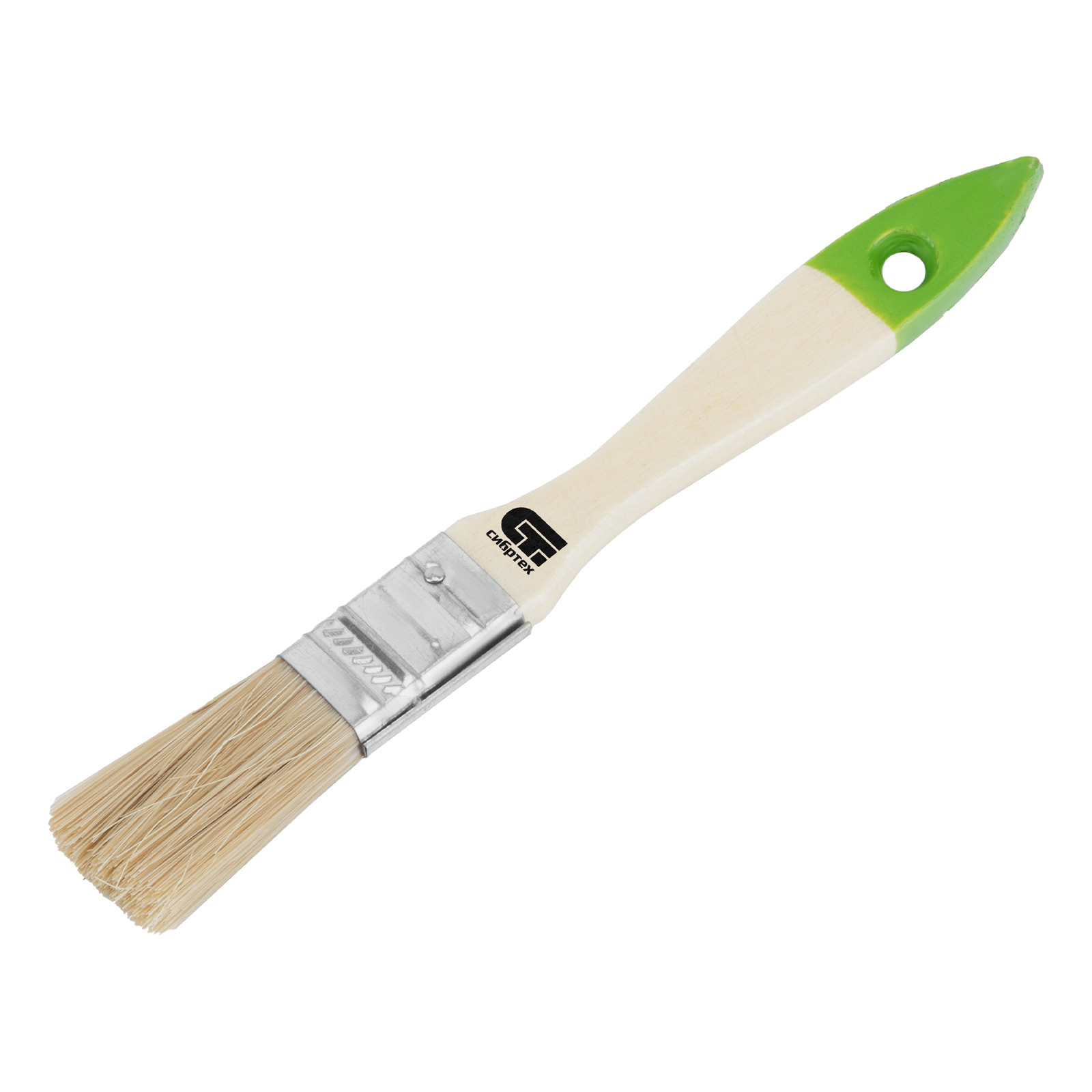 Кисть плоская 20 мм, натуральная щетина, деревянная ручка