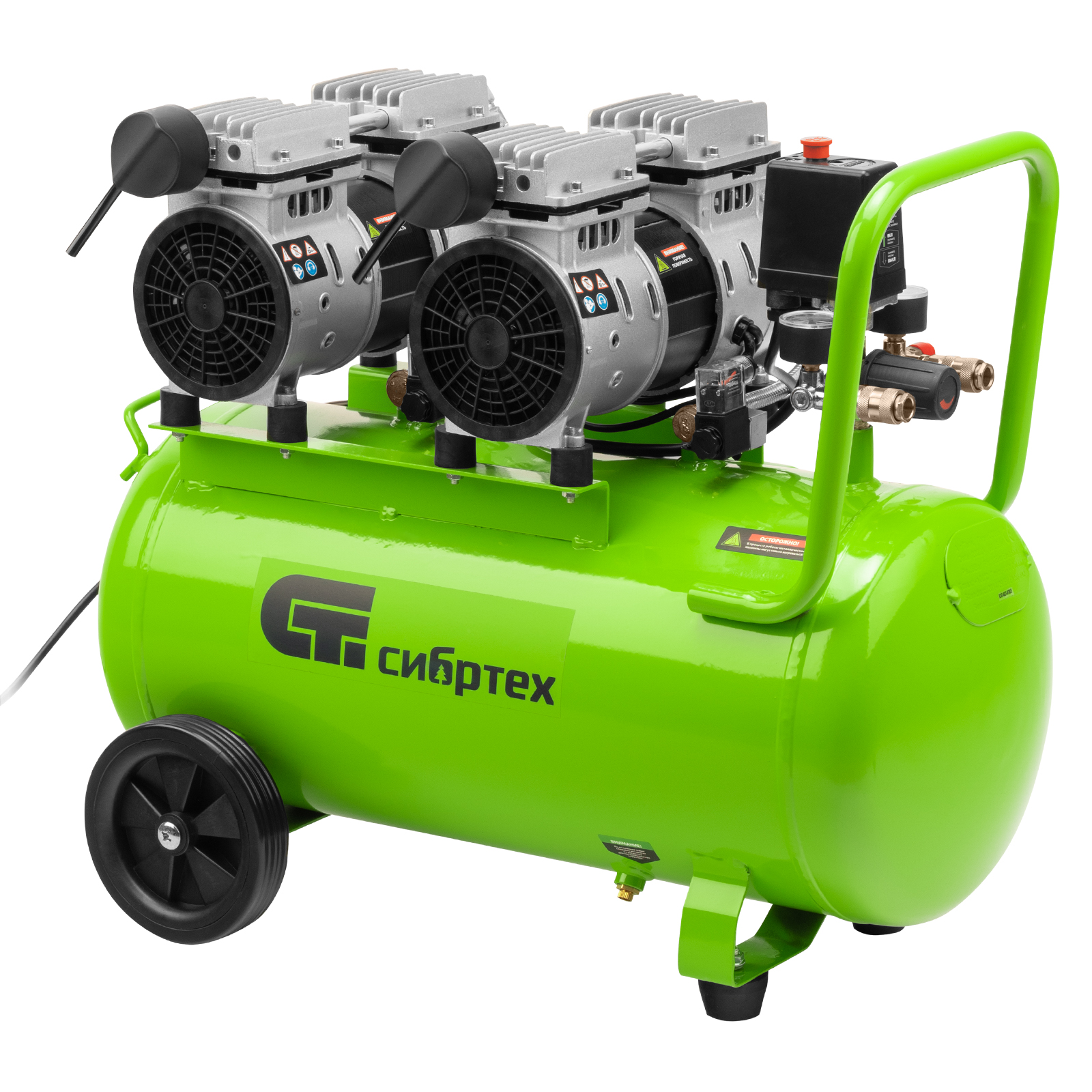 Компрессор безмаслянный малошумный МБ 2000/50, 2000 Вт, 50л, 300 л/мин