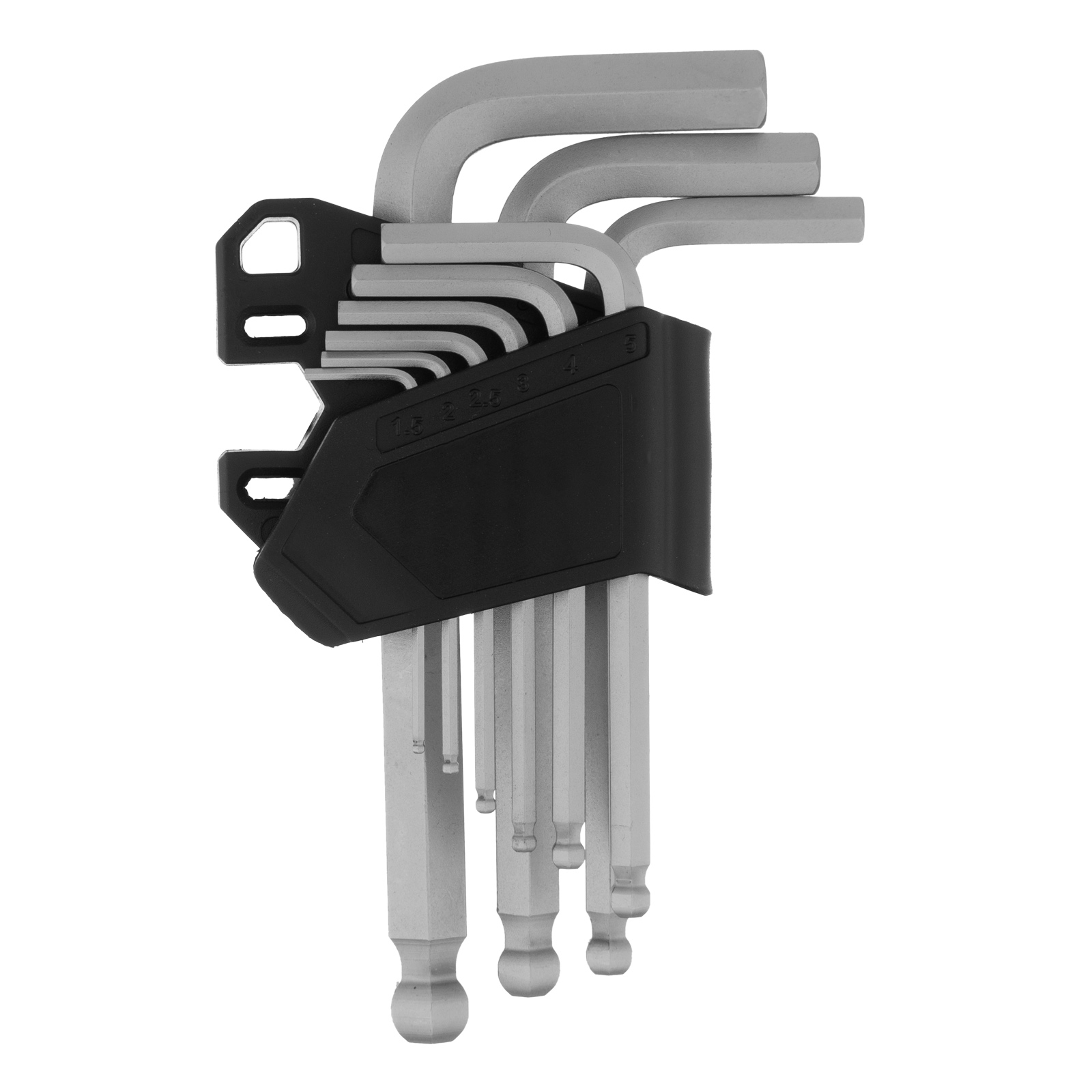 Набор ключей имбусовых, HEX, 1,5-10 мм, CrV, 9 шт., с шаром