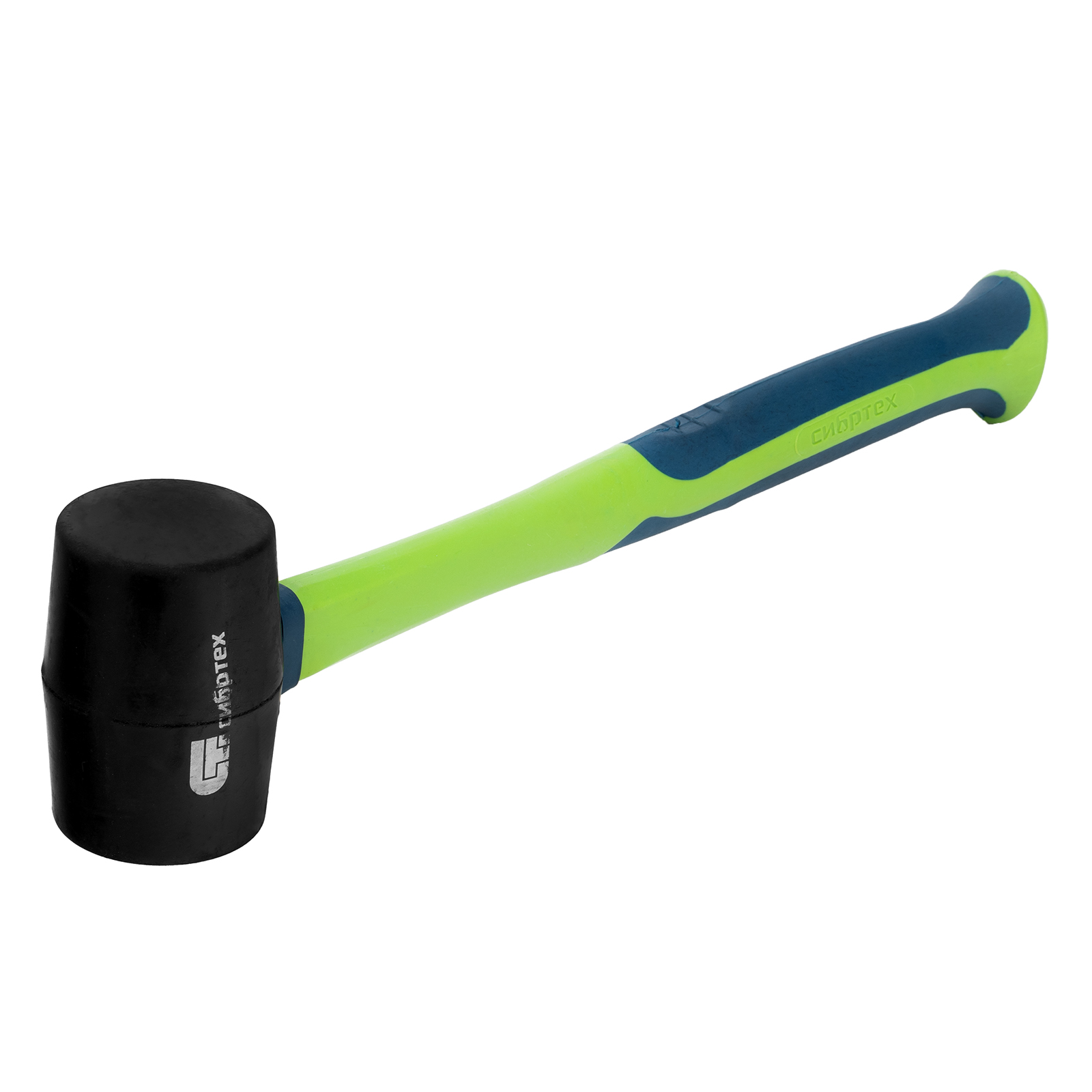Киянка резиновая, 450г., черная резина, фибергласовая рукоятка