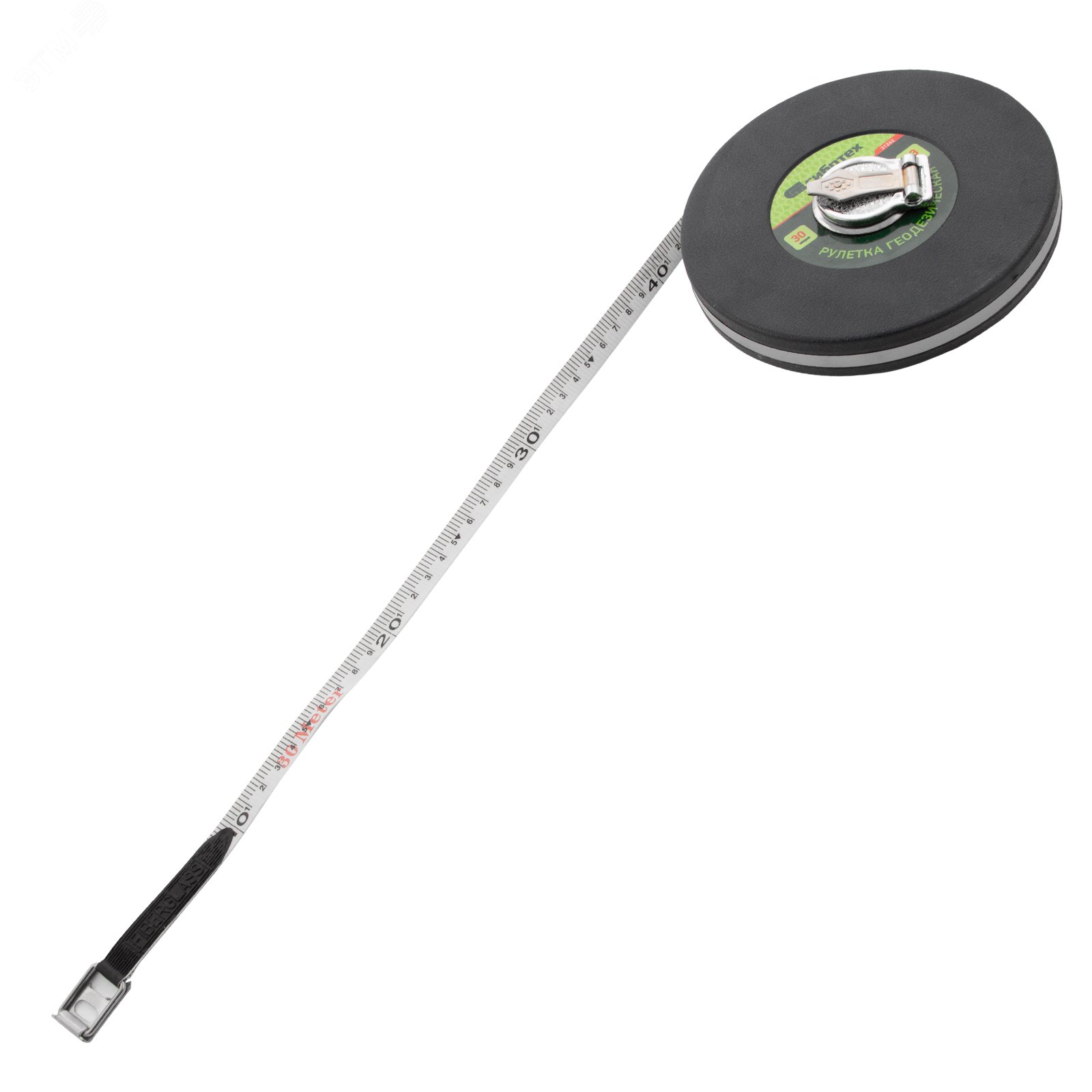 Изображение товара Рулетка геодезическая 30 м х 13 мм, закрытый корпус, фиберглассовая лента (шт)