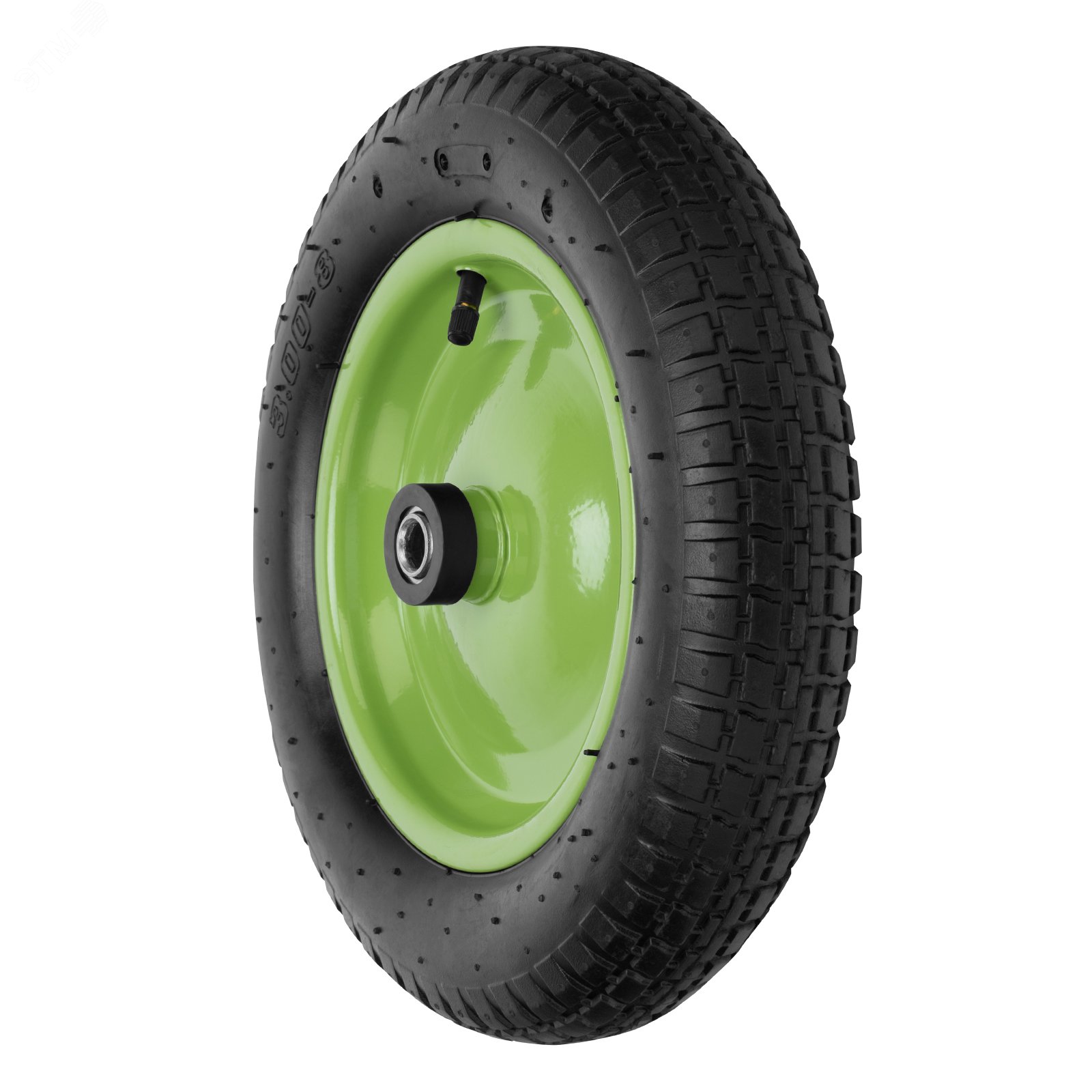 Изображение товара Пневматическое колесо 3.00-8 Сибртех 68971 с осью 90 мм и подшипниками