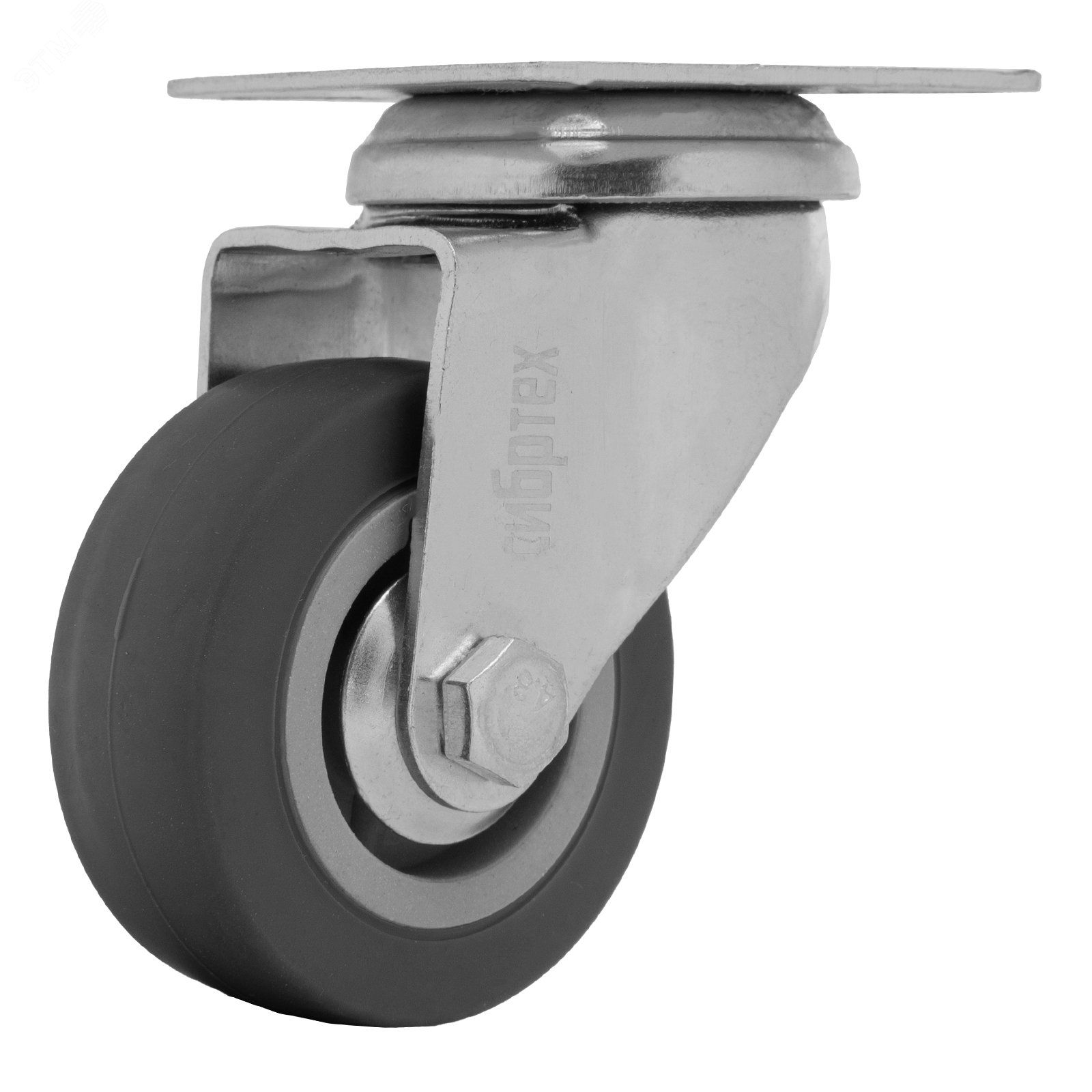 Изображение товара Поворотное колесо диаметр 50 мм с платформенным креплением для промышленных тележек