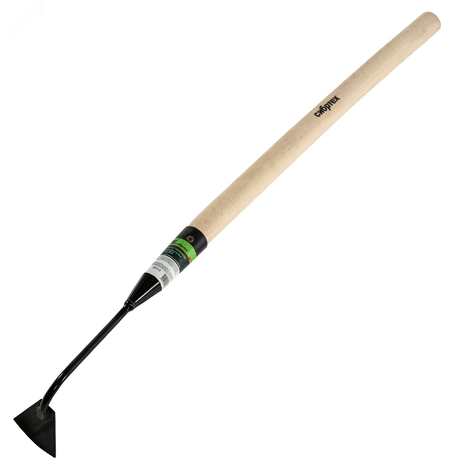 Изображение товара Стальная узкая мотыга Сибртех 60х80х780 мм с деревянным черенком