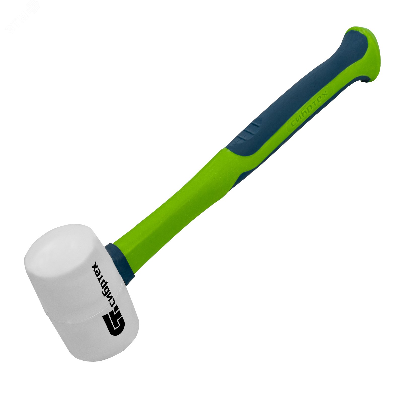 Изображение товара Резиновая киянка Сибртех 11166 225 г белая с фибергласовой рукояткой