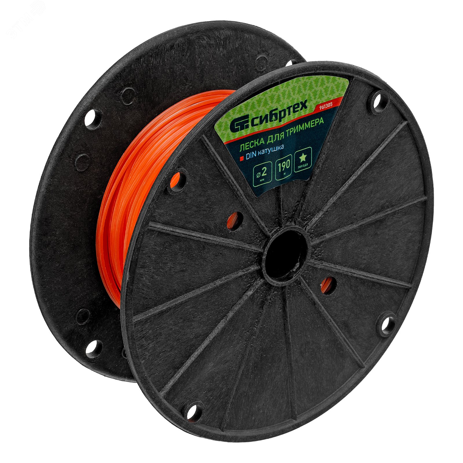 Изображение товара Леска для триммера Сибртех 2,0 мм х 190 м на DIN катушке